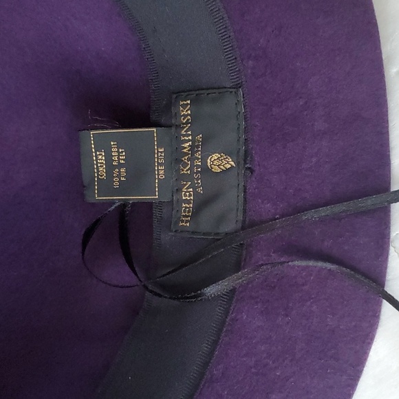 Helen Kaminski Australia Hat OS Purple Rabbit Fur Felt Cloche Hat Adjustable - Picture 7 of 13